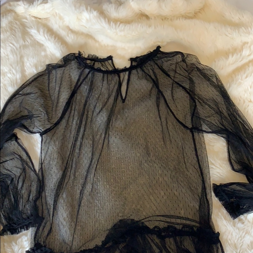 Zara mesh dobby maxi dress